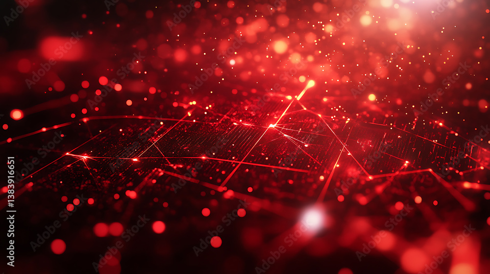 Aufkleber image with red economic graph and market data