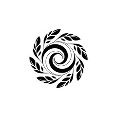 Obraz premium Elegant Black & White Floral Swirl Design on White Background