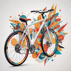 Fototapeta premium stylish bike with colorul background 
