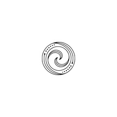 Minimalist Swirl Circle Logo Design in Black on Off-White