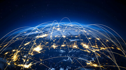 Global Nighttime City Lights On Earth