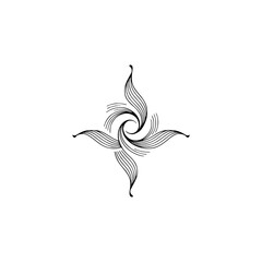 Minimalist Swirling Star Design on Cream Background