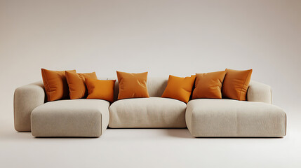 Japandi minimalist interior design of modern living room, home