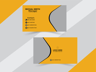Business card set or template with illustration of fast food for shop and restaurant.
