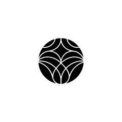 Minimalist Black and White Geometric Circle Design Element