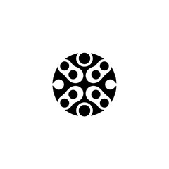 Abstract Black and White Circular Design with Organic Shapes