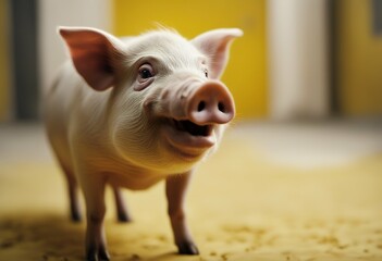 surprised background noise pig looking impressed yellow is making over amazed card reacting open mood room has loud positive mouth animals funny group nose animal swine pigpen little pork meat food