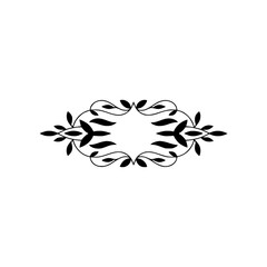 Elegant Black Floral Frame on White Background - Minimalist Design