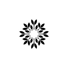 Elegant Leaf Circle Logo, Minimalist Design, Floral Motif