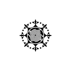 Fototapeta premium Abstract Spiral Design: Black and White Geometric Mandala