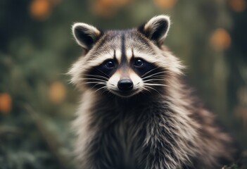 raccoon main face focus image is colorful a head pet fauna cute fur art illustration black adorable animal white fox carnivore furry park red beautiful mammal portrait wild young nature funny