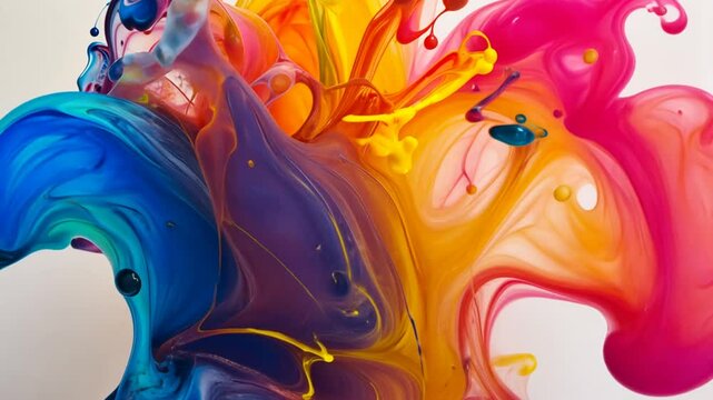 Farbspritzer Explosion in abstrakter Plastikform