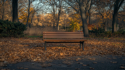 Autumn park bench (2)