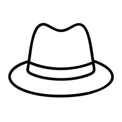 Vintage fedora hat vector illustration classic style icon for fashion accessory designs and graphics use