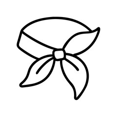 Outline bandana headwear fashion accessory vector illustration for design and creativity use case