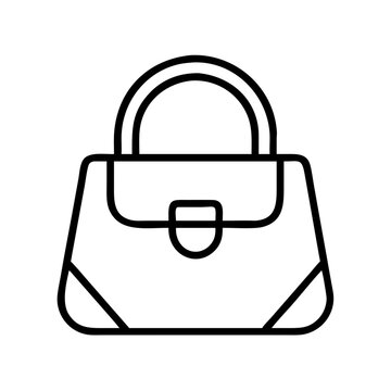 recommend clip art: Outline handbag purse vector icon illustration for fashion accessory and women's style shopping and design