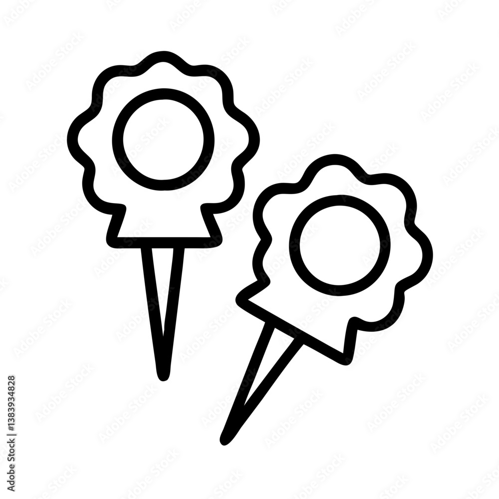 Poster two location pin pointer icon vector graphic, map pin pointer symbol, location pin pointer design el