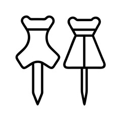 Find push pins vector illustration stationery item office supply pinboard notice board drawing 100 character