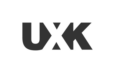 Obraz premium UXK logo design. Initial letter U X K bold font style for tech startups, consulting, corporate branding. Creative company name, headlines typography identity, trendy logotype.