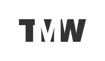 TMW logo design. Initial letter T M W bold font style for tech startups, consulting, corporate branding. Creative company name, headlines typography identity, trendy logotype.