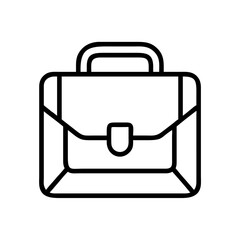 Outline business briefcase vector icon for professional work and office document storage one hundred