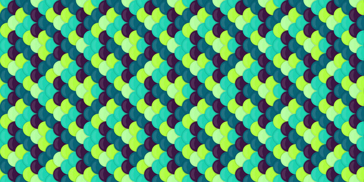 Vibrant abstract pattern with overlapping teal, lime, and purple circles creating a dynamic, textured effect. Ideal for backgrounds, textiles, website design, and modern branding.