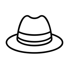 Outline fedora hat illustration vector image for fashion accessory design and stylish headwear graphic needs