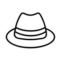 Outline drawing of a classic fedora hat for men and women fashion accessory vector illustration design