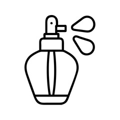 Elegant perfume bottle vector illustration fragrance atomizer scent beauty product outline icon design 100