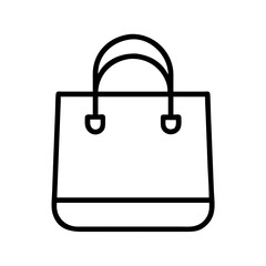 Shopping bag vector icon design, tote bag illustration, fashion bag outline, simple bag graphic element