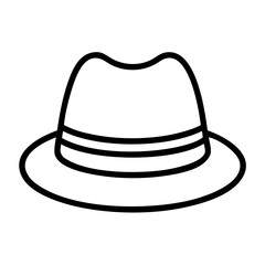 Fedora hat outline icon vector illustration design for fashion accessory and vintage style concept hundred