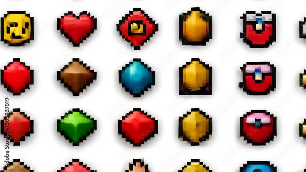 Poster icon collection featuring pixelated cursors and symbols for navigation generative ai