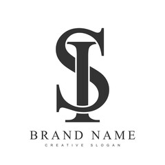 SI trendy logotype template. Initial letter s and i classic font style. Creative logo for company name or identity.