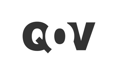 QOV logo design. Initial letter Q O V bold font style for tech startups, consulting, corporate branding. Creative company name, headlines typography identity, trendy logotype.