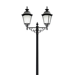Elegant street lamps isolated on a Transparent background showcasing classic design and structure, street lamps isolated on PNG background