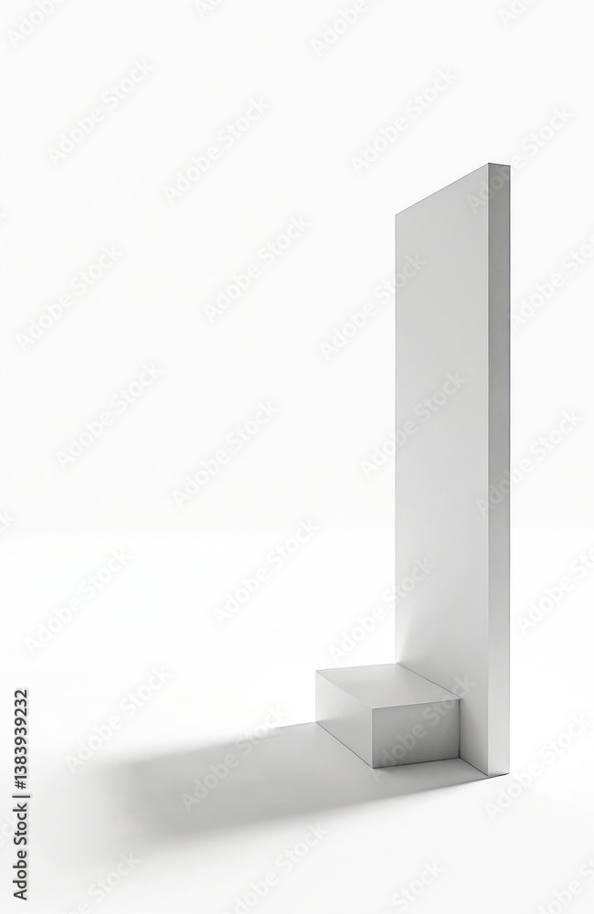 Fototapete abstract composition white stage element with shadow. minimalist design elements, clean lines for pr