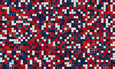 Abstract red, white, and blue mosaic pattern.  Perfect for backgrounds, websites, presentations, or textile designs.