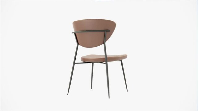 modern design chair, with black legs and leather cusion animation