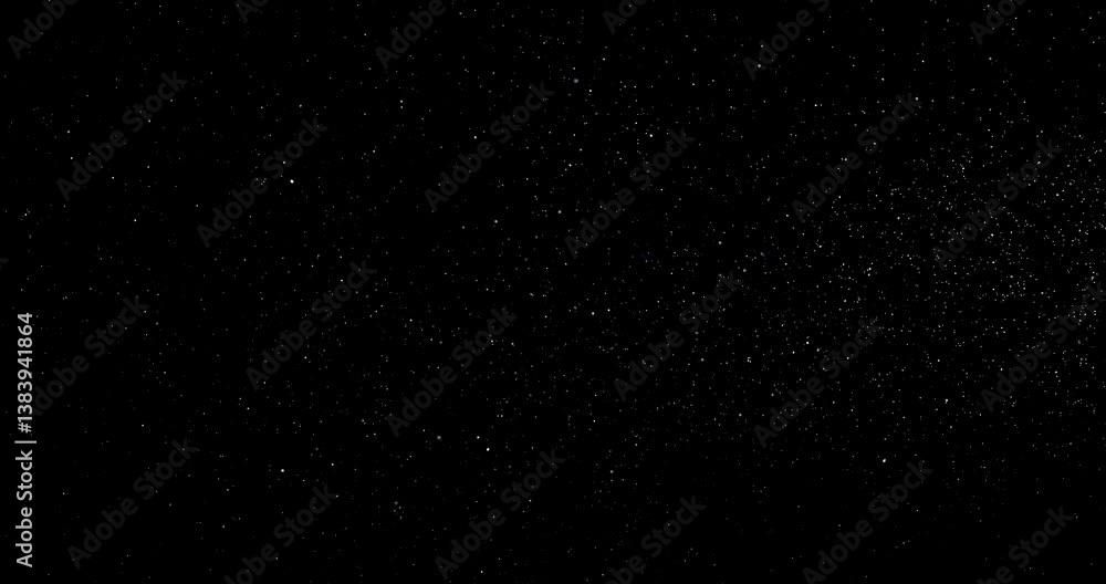 Wall mural natural organic dust particles floating on black background. dynamic dust particles randomly float i