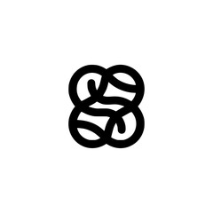 Abstract Geometric Knot Logo on Neutral Background