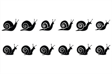 Snails Silhouette Svg