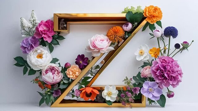 beautiful letter Z flowers on a white background

