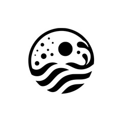 Abstract Black & White Circle Design: Water & Space Elements