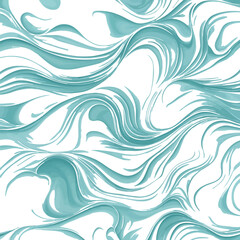  Vector Abstract Fluid Pattern, Teal and White Marble Swirl.