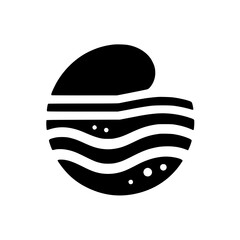 Abstract Black and White Wave Logo, Minimalist Design