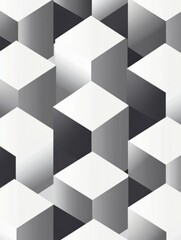 Modern isometric cube pattern featuring structured spacing and minimalistic design with monochrome shadows