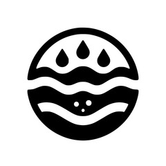 Abstract Water & Drops Logo in Black & White