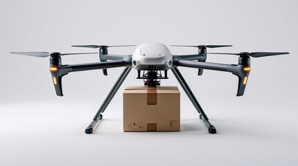 Next-Gen Logistics AI-Powered Drone Delivering Box in 8K Detail