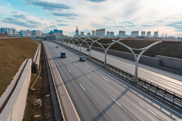 High-speed road from a height. Saint Petersburg, Russia - 2 Apr 2025