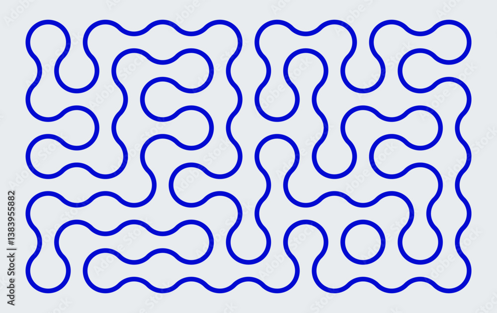 Wall mural background with black liquid connected circle dots. metaballs pattern on white. abstract geometric s